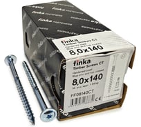 Шурупы конструкционные Finka Timber Screws CT 8,0x140 TX40 (Голубой цинк, тарелка, 50шт) FF08140CT