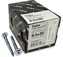 Шурупы конструкционные Finka Timber Screws CT 8,0x80 TX40 (Голубой цинк, тарелка, 50шт) FF0880CT