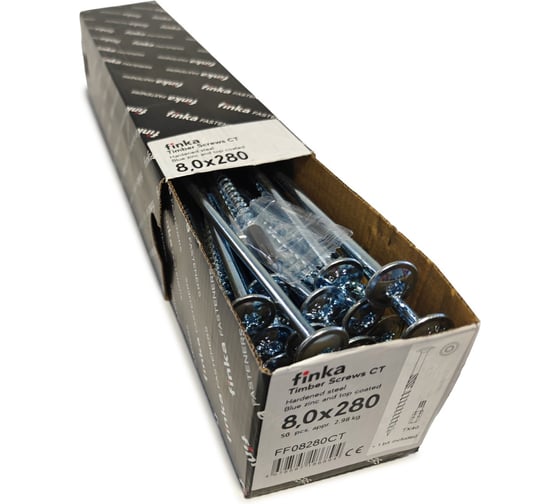 Шурупы конструкционные Finka Timber Screws CT 8,0x280 TX40 (Голубой цинк, тарелка, 50шт) FF08280CT