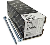 Шурупы конструкционные Finka Timber Screws CT 8,0x200 TX40 (Голубой цинк, тарелка, 50шт) FF08200CT