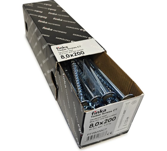 Шурупы конструкционные Finka Timber Screws CT 8,0x200 TX40 (Голубой цинк, тарелка, 50шт) FF08200CT
