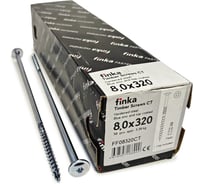 Шурупы конструкционные Finka Timber Screws CT 8,0x320 TX40 (Голубой цинк, тарелка, 50шт) FF08320CT