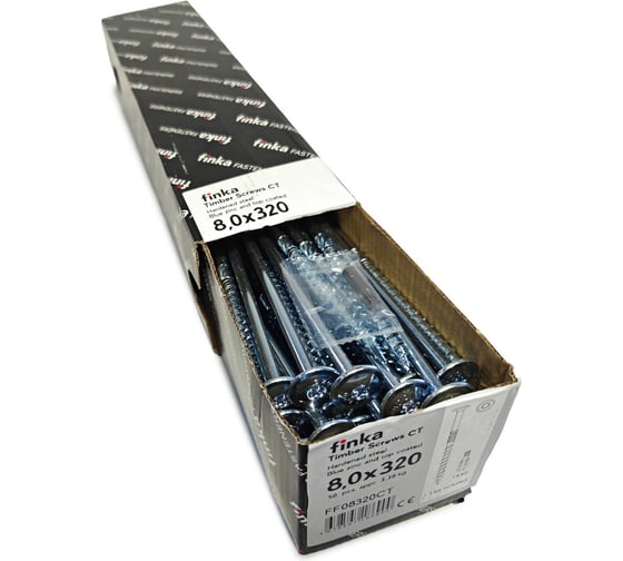 Шурупы конструкционные Finka Timber Screws CT 8,0x320 TX40 (Голубой цинк, тарелка, 50шт) FF08320CT