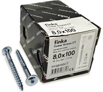 Шурупы конструкционные Finka Timber Screws CT 8,0x100 TX40 (Голубой цинк, тарелка, 50шт) FF08100CT