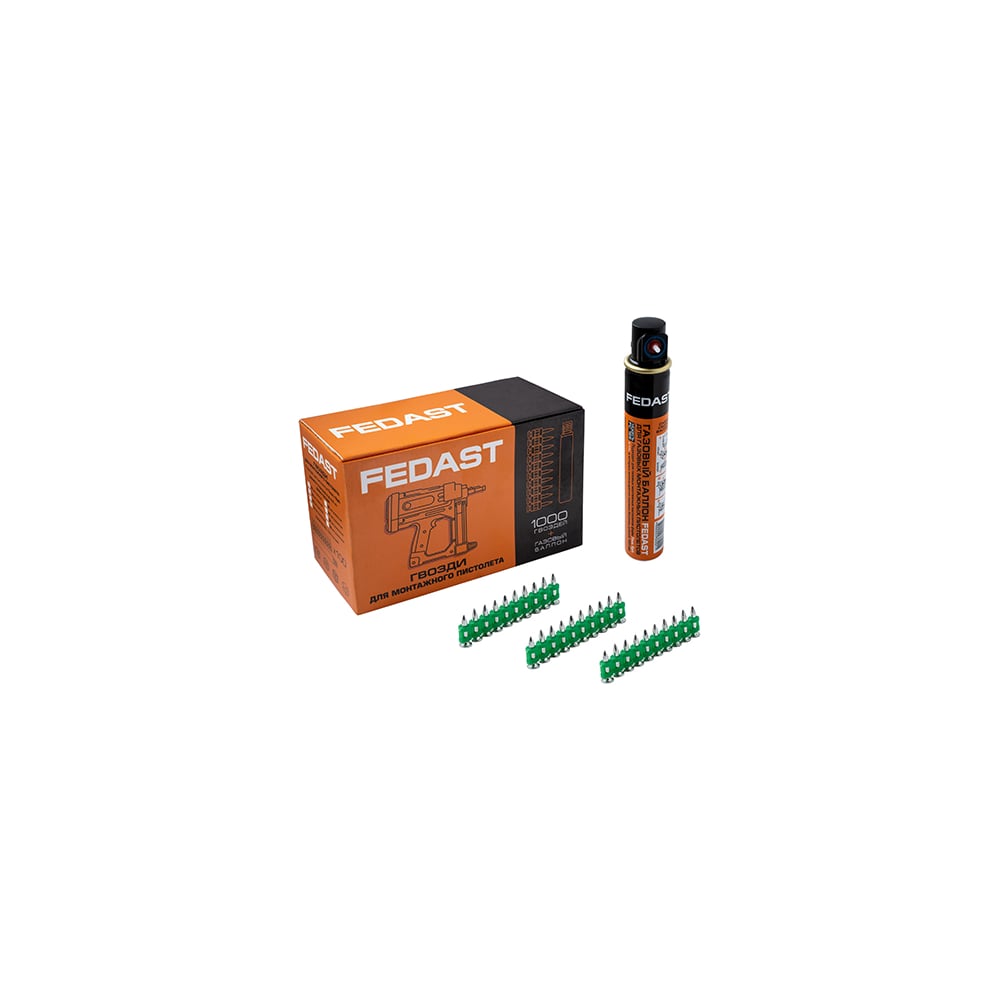 Усиленные гвозди для монтажного пистолета Fedast 3.0х19 мм комплекте с ...