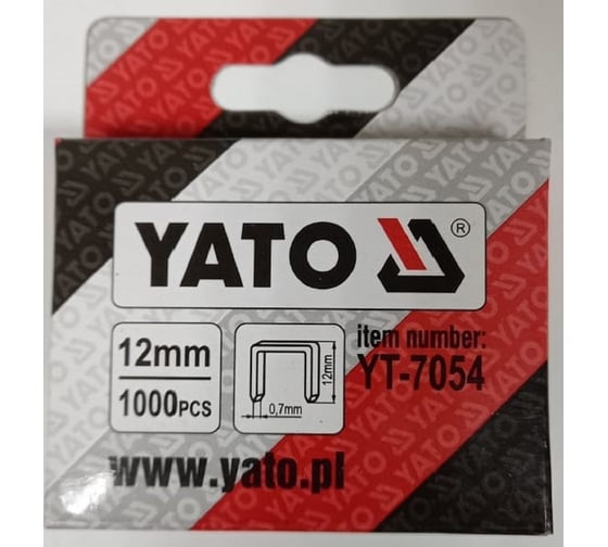 Скобы для степлера YATO 12 мм, 11.3х0.7 мм, 1000 шт. YT-7054