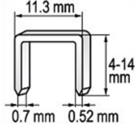Скобы YATO 10 мм, 0.7х11.3 мм, 1000 шт. YT-7053