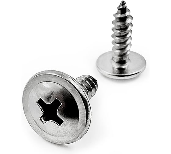 Саморез нержавеющий KREPFIELD 4,2х16 мм ART 9999 А2 самонарезающий c прессшайбой крестообразный шлиц PH 1000 шт. 9999A2САМОРЕЗ4.2X16-1000 1