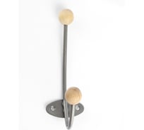 Крючок-вешалка с деревянными шариками Трибатрон КВД-2 алюминиевый металлик 87472
