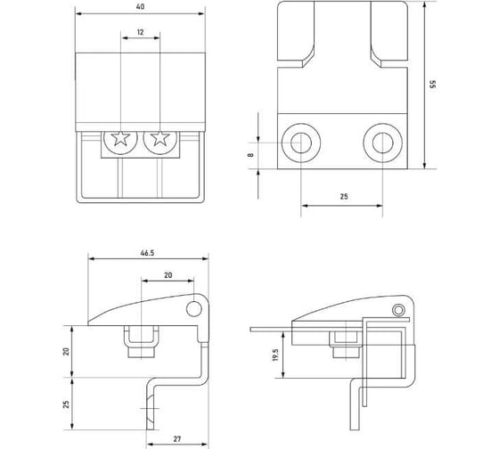 Петля угловая РУССКИЕ ЗАМКИ RZP 200-2, 2 шт 0091