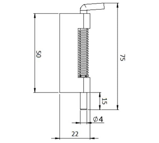 Петля потайная пружинная РУССКИЕ ЗАМКИ RZP 300-1, 10 шт 0191