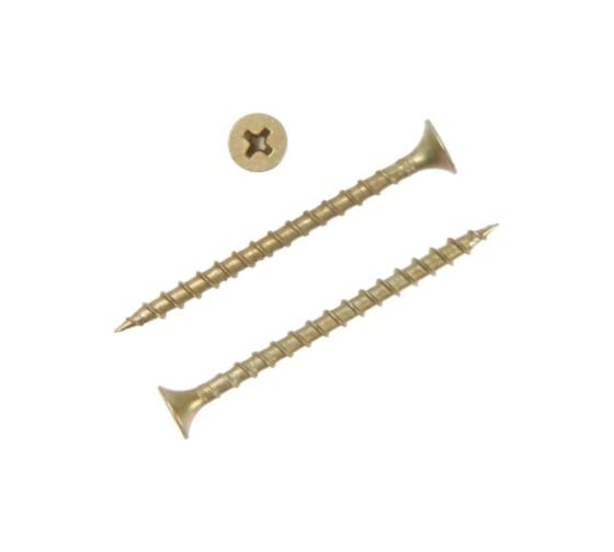 Саморез TUNDRA 3,5х51, потай, крупная резьба, шлиц PH, желтый цинк, 1 кг 5470697 1