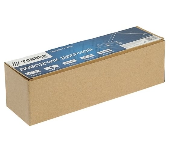 Дверной доводчик TUNDRA D40WW до 40 кг, белый 3937421