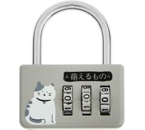 Навесной кодовый замок TUNDRA "Кошка" цвет серый 5186900