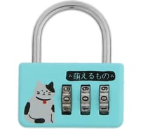 Навесной кодовый замок TUNDRA "Кошка" цвет голубой 5186899