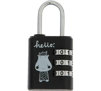 Навесной кодовый замок TUNDRA Hello цвет черный 5186898