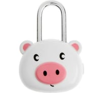 Навесной кодовый замок TUNDRA "Свинка" цвет белый 5186889