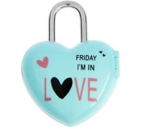 Навесной кодовый замок TUNDRA "Сердце" цвет голубой 5186888