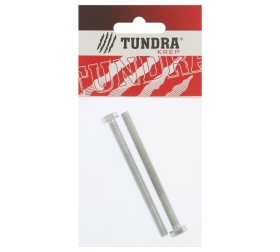 Болт с шестигранной головкой TUNDRA DIN 933, М6х80, к.п. 8.8, цинк, 2 шт. 7151245