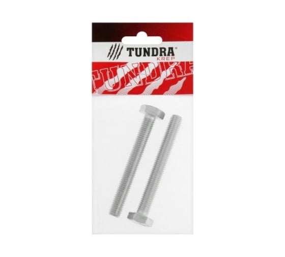 Болт с шестигранной головкой TUNDRA DIN 933, М10х80, к.п. 8.8, цинк, 2 шт. 7151209