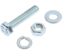 Болты ТУНДРА DIN 933, М6x30, с гайк. и шайб., цинк, 6 шт. 7156527