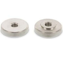 Низкая гайка ЦКИ DIN 467, круглая, рифленая, М4, Ц, уп. 50 шт. 64037