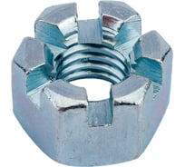 Корончатая гайка ЦКИ DIN 935 М10, прорезная, 8, Ц, SW 17, уп. 50 шт. 64021