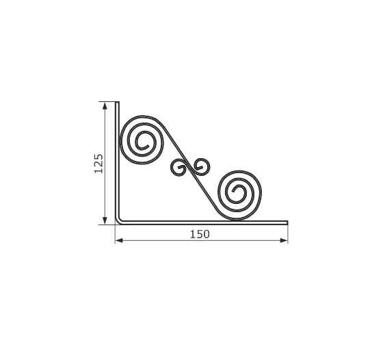 Кронштейн фигурный DOMART 150x125 мод.9 белый антик 4660015169855