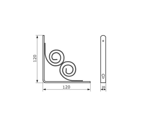 Кронштейн фигурный DOMART 120x120 мод.13 черный 4620031749370