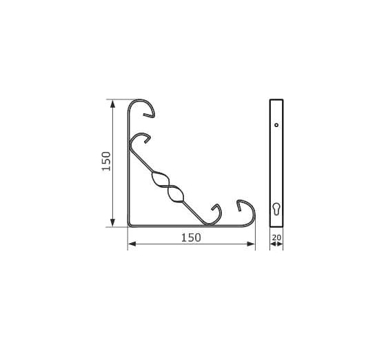Кронштейн витой DOMART 150x150 черный 4620031747932
