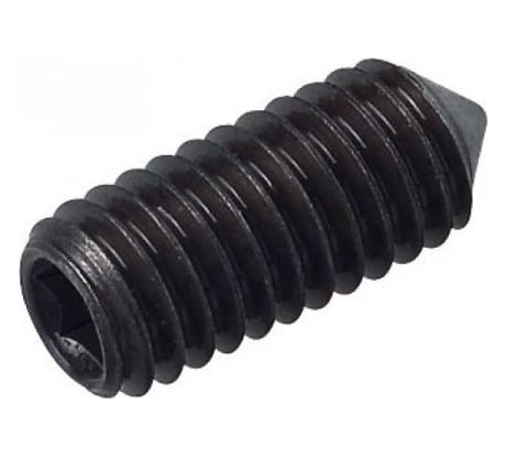 Установочный винт с внутренним шестигранником КРЕП-КОМП черный, DIN 914, 8x40, пр. 12.9, конический конец, 100 шт. вук840пр