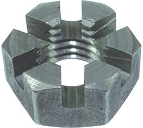 Корончатая гайка ЦКИ DIN 937, М14х1.5, низкая, 17H, Б/П, SW22, уп. 25 шт. 64030