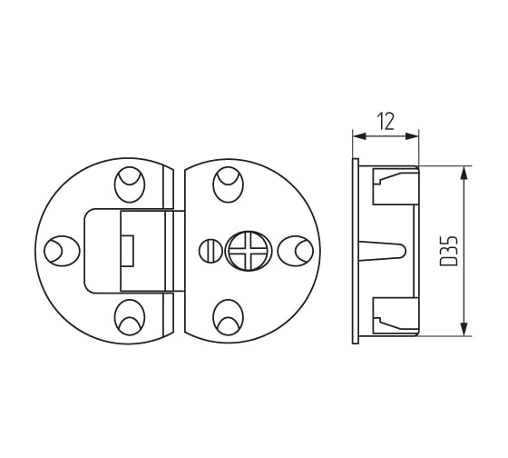 Секретерная петля MF d 35, h 12, никель 50138 7915v