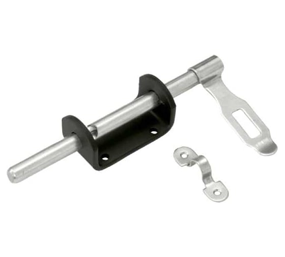 Засов воротный DOMART (75) 190 мм (с накладкой) черный 4660046007614 1