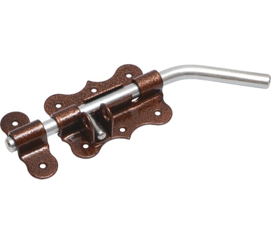 Засов гаражный DOMART фигурный ЗГФ-100 (с проушиной) медь антик 4660046014605 1