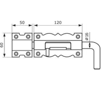 Засов гаражный DOMART фигурный ЗГФ-200 белый антик 4620031746133