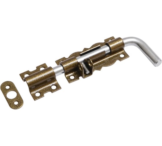 Засов гаражный DOMART фигурный ЗГФ-200 (с проушиной) бронза антик 4660046014490 1