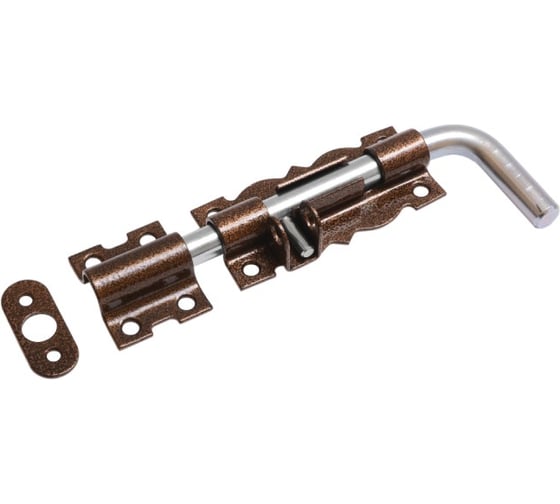 Засов гаражный DOMART фигурный ЗГФ-200 (с проушиной) медь антик 4660046014506 1