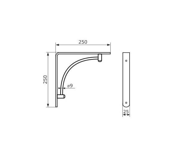 Кронштейн DOMART ARCH 250x250 хром 4660046011116
