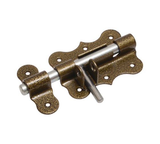 Засов дверной DOMART фигурный ЗДФ-100 (с проушиной) бронза антик 4660046014551 1