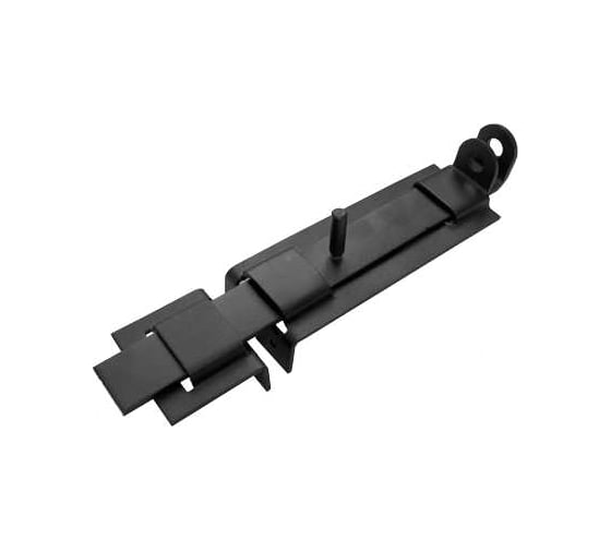 Засов с проушиной плоский DOMART ЗПП-350 мод.2 черный 4620007789485 1