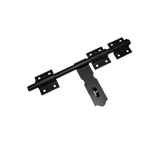 Засов DOMART ДОБРЫНЯ универсальный 450 мм (с накладкой) черный 4660015165987 1