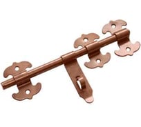 Засов универсальный DOMART фигурный ЗУФ-300 с накладкой коричневый металлик 4660015163839