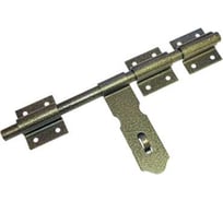 Засов DOMART ДОБРЫНЯ универсальный 450 мм (с накладкой) бронза антик 4660015165901