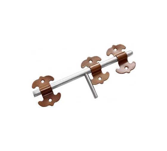 Засов универсальный DOMART фигурный ЗУФ-300 коричневый металлик 4620007785586 1