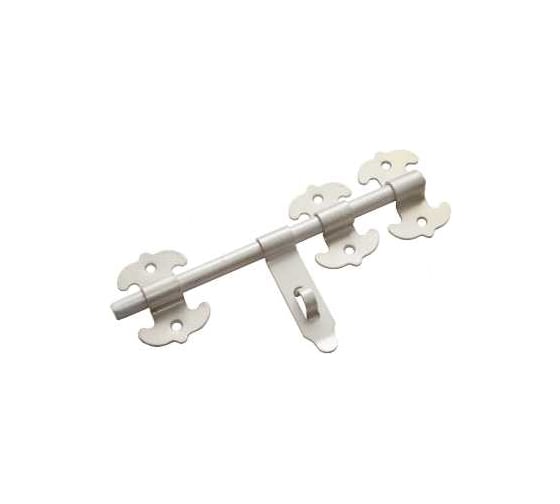 Засов универсальный DOMART фигурный ЗУФ-300 с накладкой белый антик 4660015163792 1