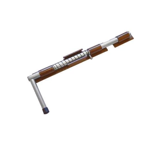 Засов DOMART ДОБРЫНЯ с пружиной 450 мм мод.2 коричневый металлик 4660015165574 1