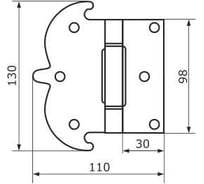Петля фигурная DOMART 130x110 белый антик 4620031745228