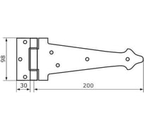 Петля-стрела фигурная DOMART ПС-200 мод.3 золото 4620031745280