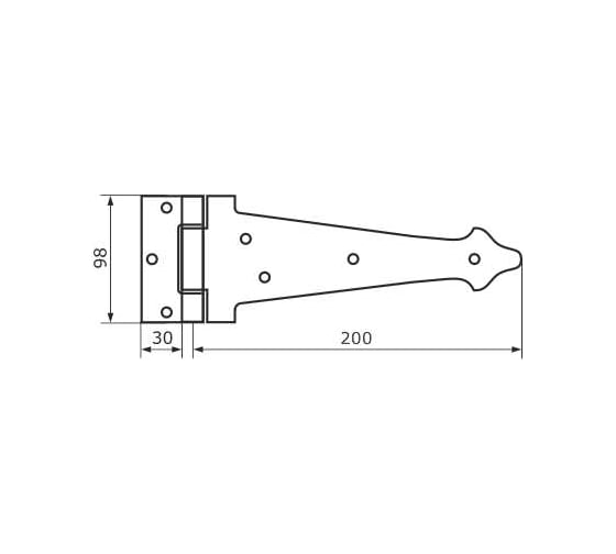 Петля-стрела фигурная DOMART ПС-200 мод.3 медь антик 4620031745341 1